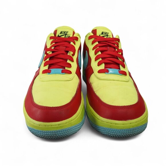 Nike Air Force 1 AF1 Low Custom by You Men's 9.5 DH7128-991 Neon Yellow / Red - Picture 3 of 12